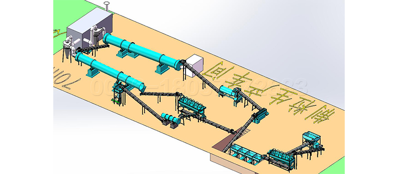 Granulated poultry manure fertilizer production line with stiring teeth granulator machine